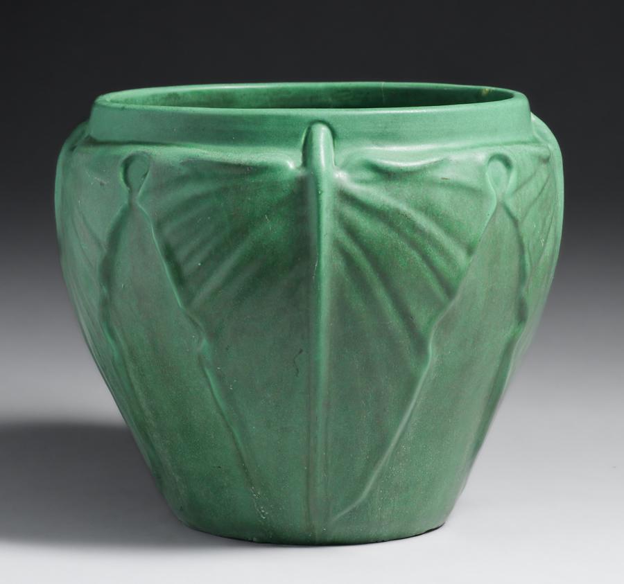 Weller Bedford Matte Green Jardiniere c1910s (1 of 3)