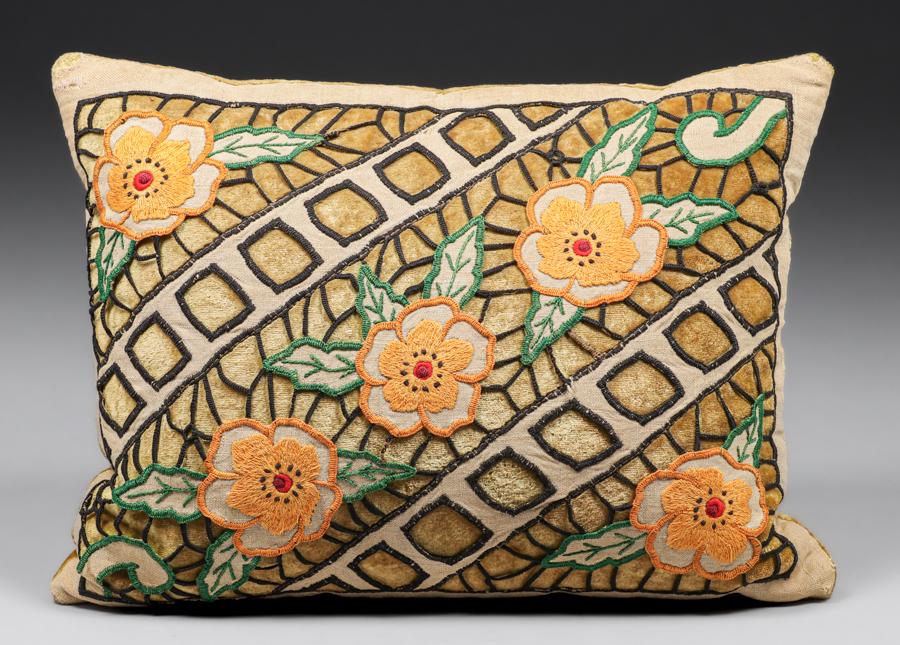 Arts & Crafts Hand Embroidered Pillow c1910 (1 of 3)
