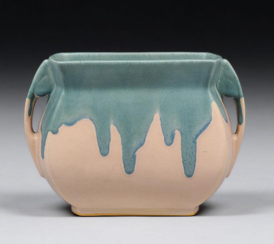 Roseville Carnelian Drip Vase c1920: Roseville Carnelian Drip Vase c1920. Signed with illegible Roseville label. Perfect condition. Spend $5000 or more at this auction and all of your SHIPPING IS FREE within the lower 48 states. SHIPPING