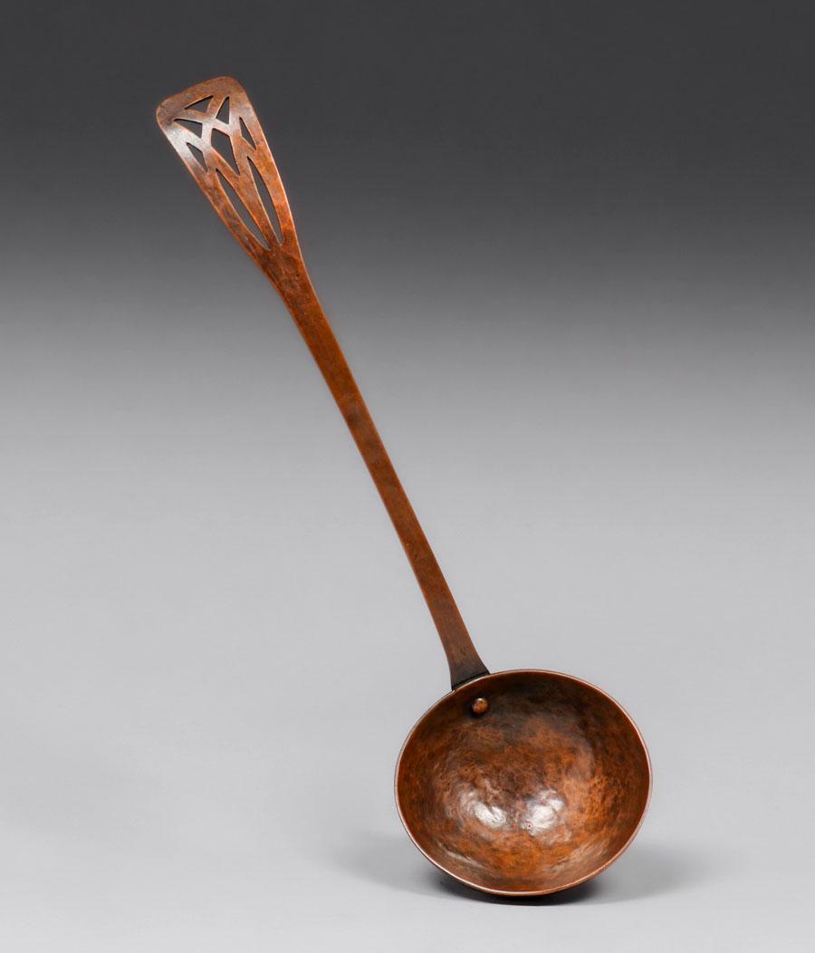 Arts & Crafts Hammered Copper Cutout Serving Spoon c1910 (1 of 2)
