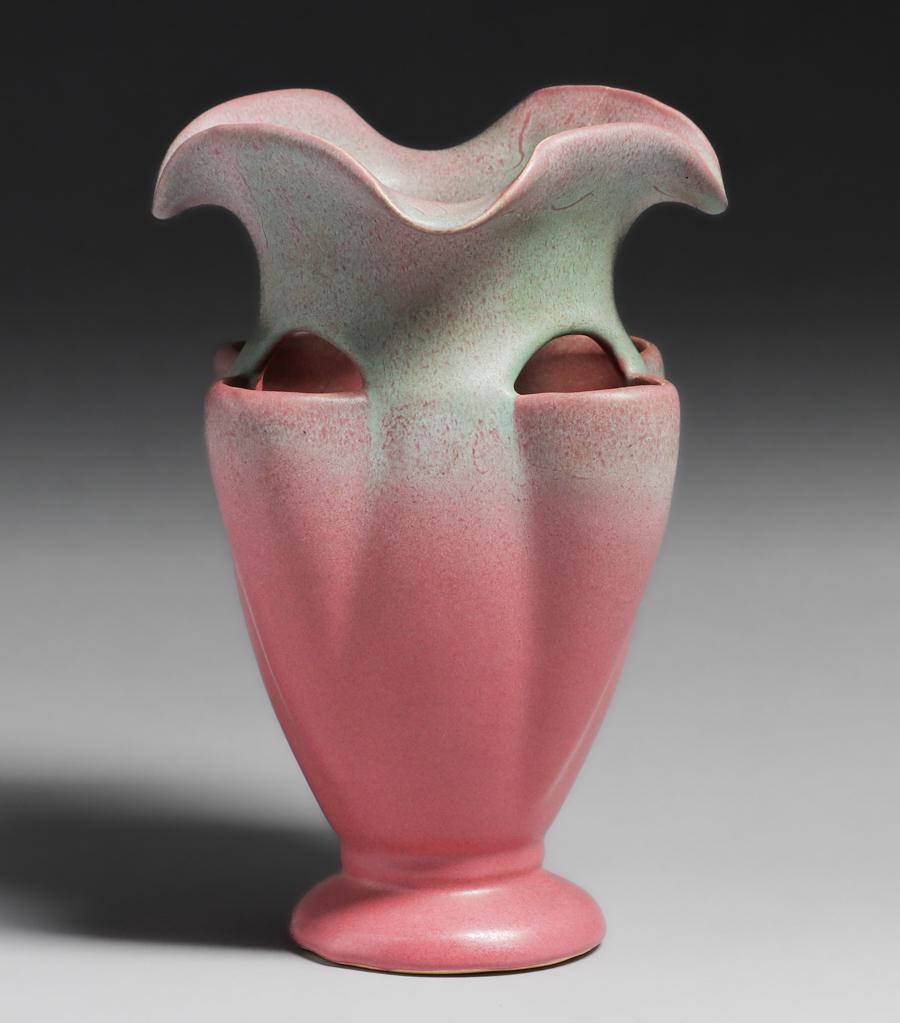 Muncie Pottery Flared Cutout Vase c1930s (1 of 3)