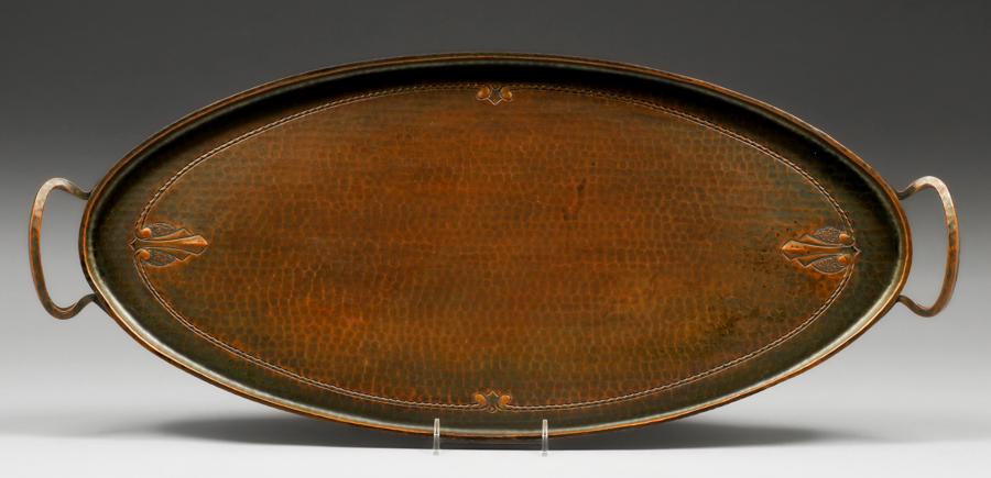 Roycroft Hammered Copper Two-Handled Oval Tray c1920s (1 of 6)