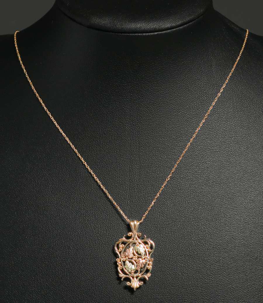 Arts & Crafts Period 10k Black Hills Gold Pendant Necklace c1920s (1 of 4)