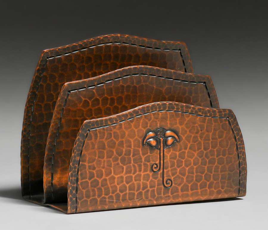 Roycroft Hammered Copper Letter Rack c1920s (1 of 5)