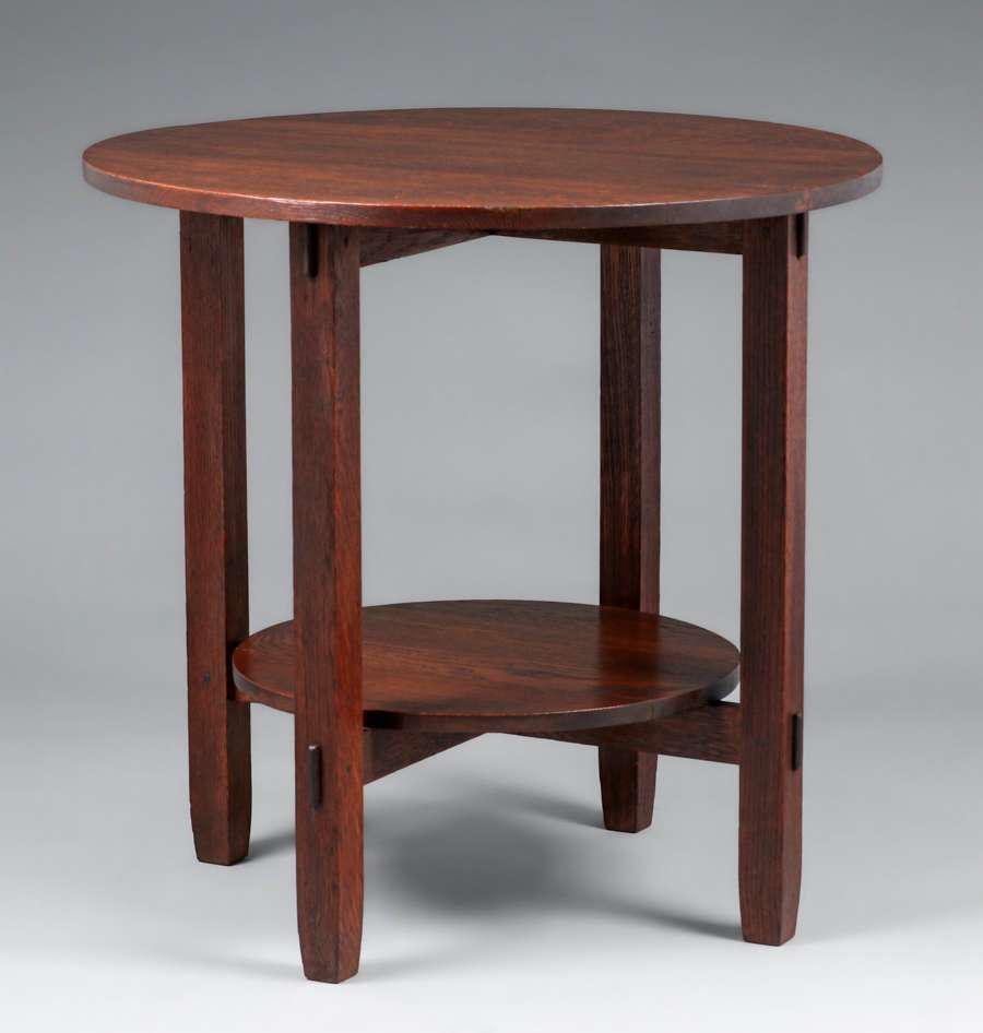 Charles Stickley 28"d Lamp Table c1910 (1 of 7)