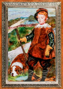 Masriera Y Carreras Silver & Enamel Plaque c1930s: Masriera Y Carreras Silver & Enamel Plaque c1930s. Signed. Excellent condition. Enamel 5.75"h x 3.75"w. Frame 10.25"h x 8"w. Spend $5000 or more at this auction and all of your SHIPPING IS FREE within