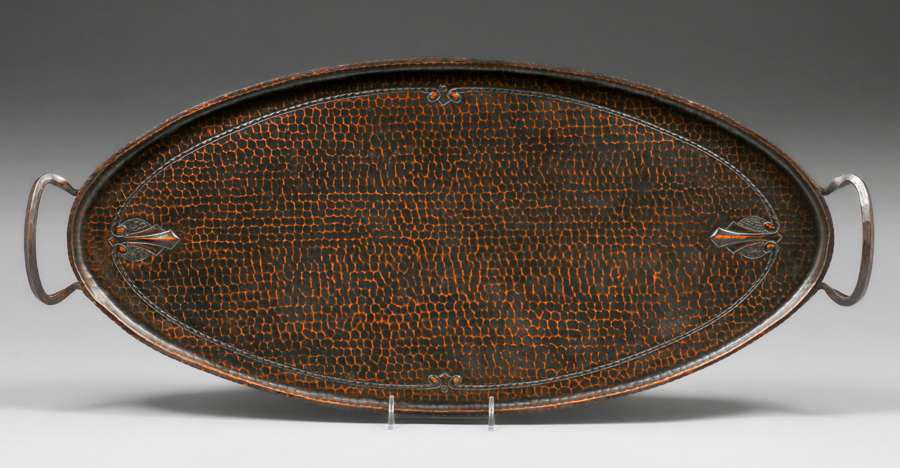 Roycroft Hammered Copper Two-Handled Oval Tray c1920s (1 of 4)