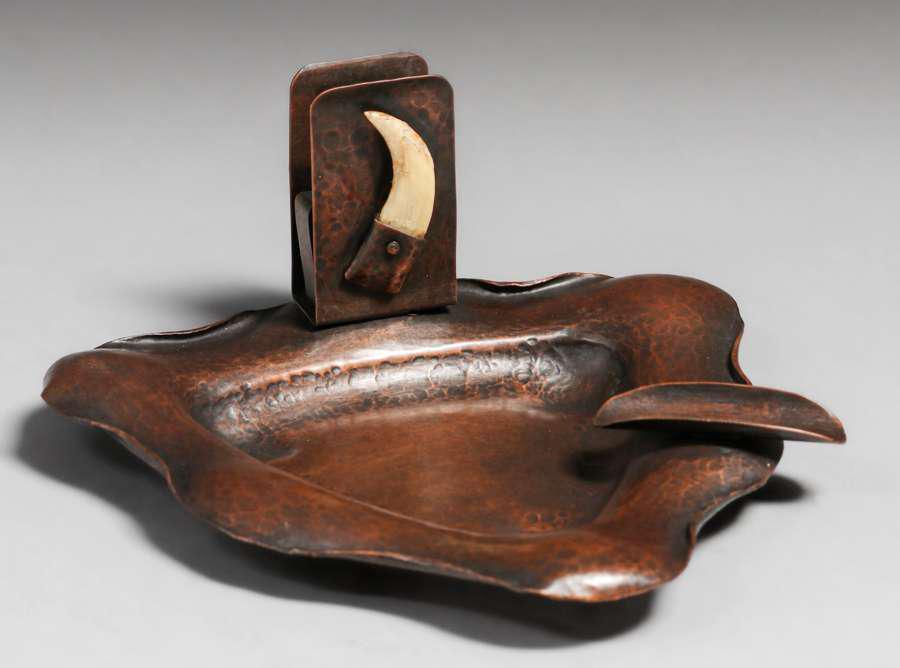 Albert Berry - Juneau, Alaska Hammered Copper Ashtray c1910 (1 of 6)
