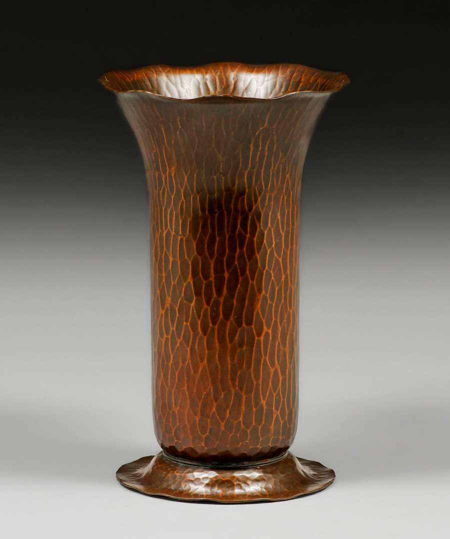 Arthur Cole - Avon Coppersmith Hammered Copper Flared Vase c1930s (1 of 4)
