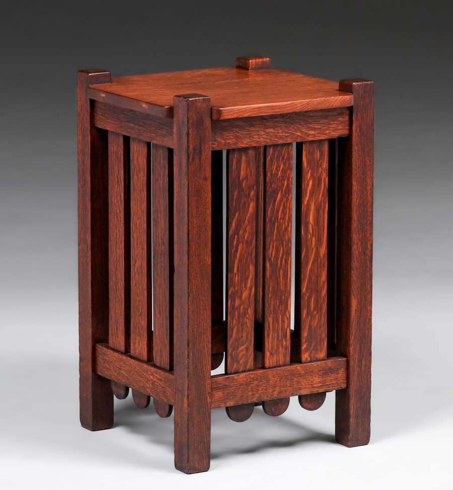 Stickley Brothers #932 Slatted Square Side Table c1910 (1 of 5)