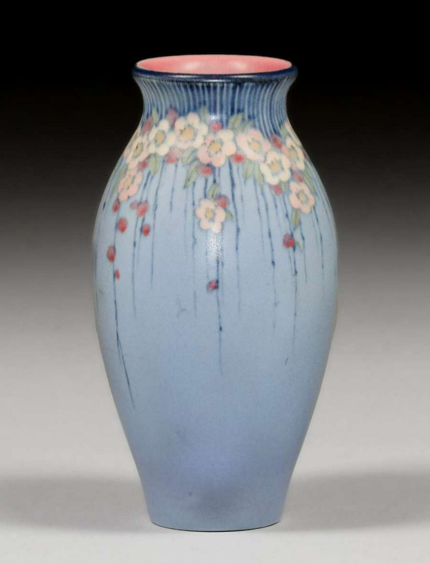 Rookwood Pottery Lenore Asbury Cherry Blossom Vellum Vase 1923 (1 of 4)