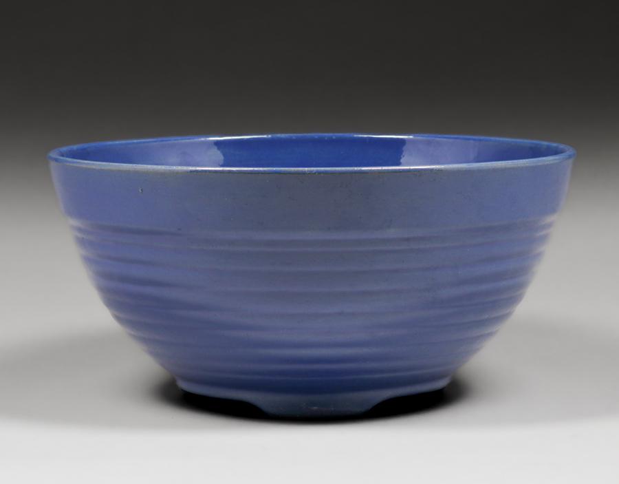 Bauer Blue Ringware Punch Bowl c1930s (1 of 3)