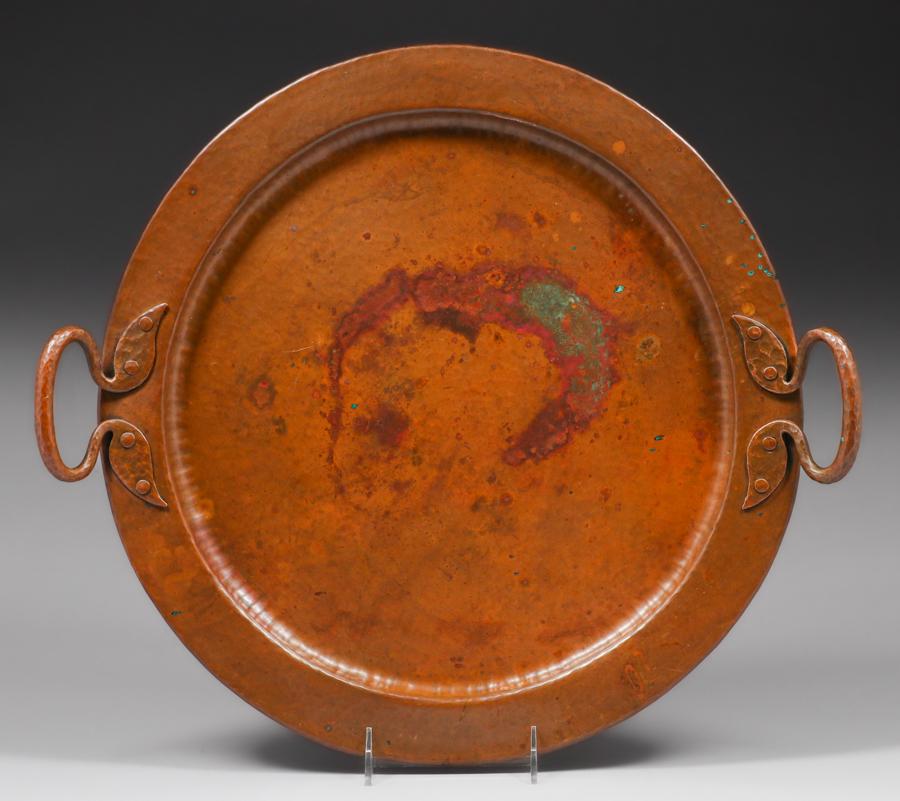 Onondaga Metal Shops Hammered Copper Two-Handled Tray c1905 (1 of 6)