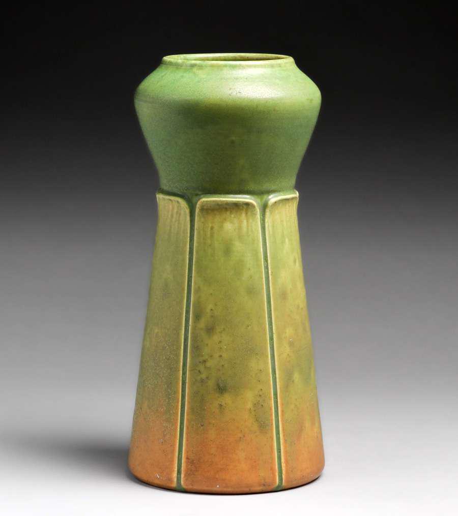 Unusual Rookwood Pottery #1659 Matte Green Pedestal Vase 1911 (1 of 4)