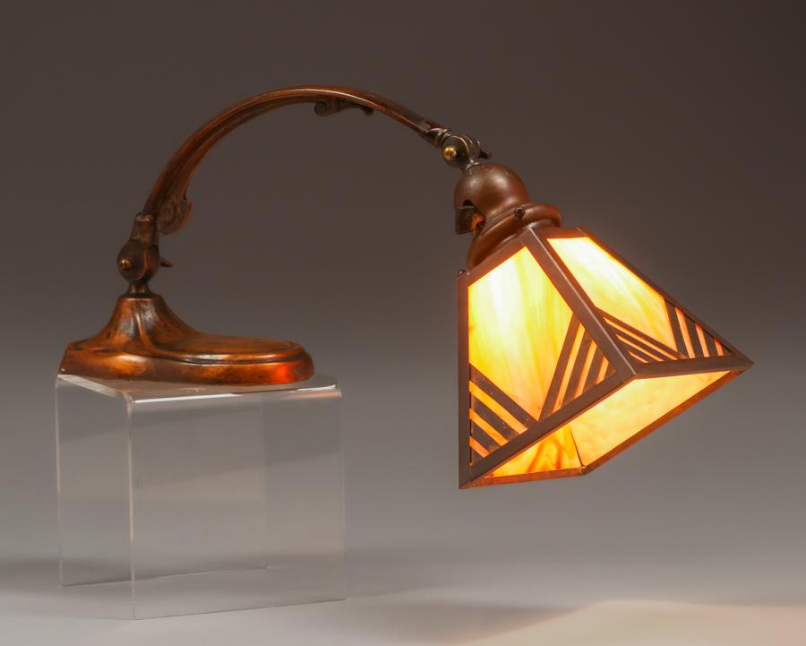 Handel Adjustable Slag Glass Lamp c1910 (1 of 7)
