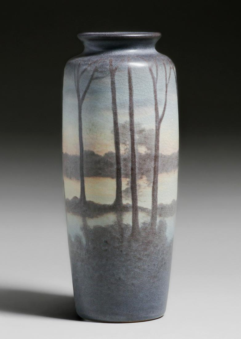 Rookwood Pottery E.T. Hurley Scenic Vellum Vase 1909 (1 of 4)