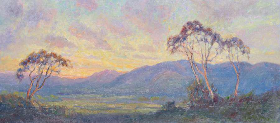 Clyde Leon Keller Painting Golden Sunset c1920 (1 of 5)