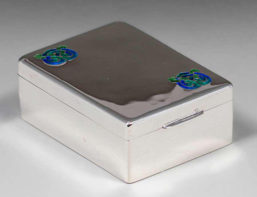 Liberty & Co Sterling Silver & Enamel Box c1910 (1 of 10)