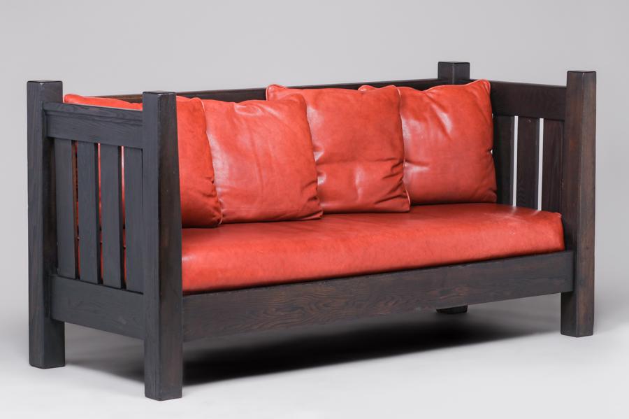 L&JG Stickley Onondaga Evenarm Chestnut Settle c1902-1904 (1 of 4)