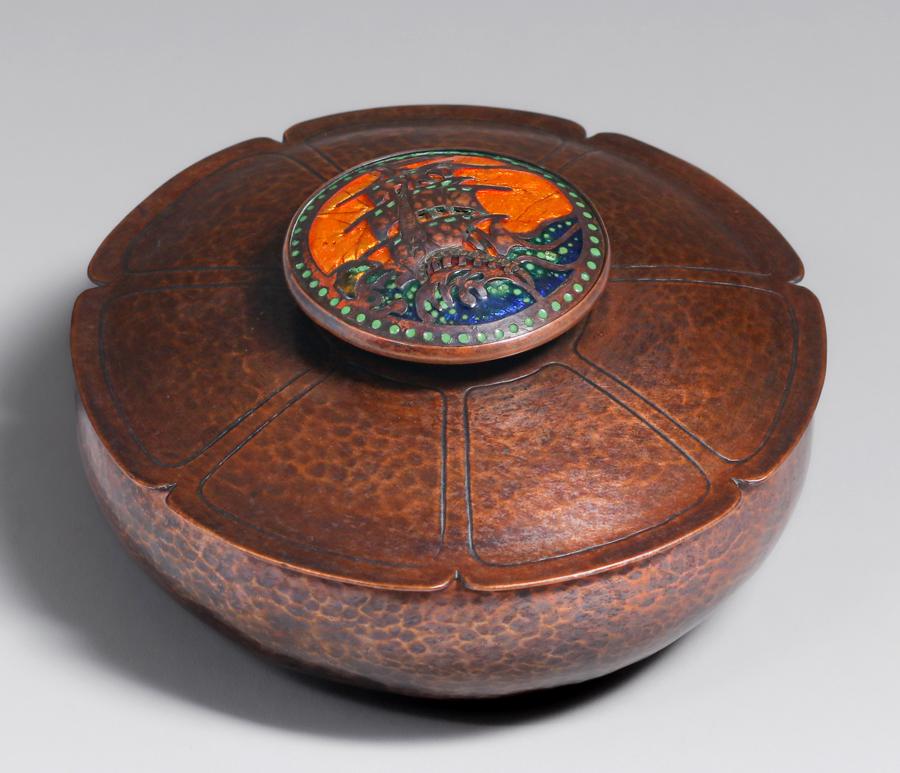 Chicago Arts & Crafts Blue Glass Moonstone Sterling Silver Necklace c1910s (1 of 2)