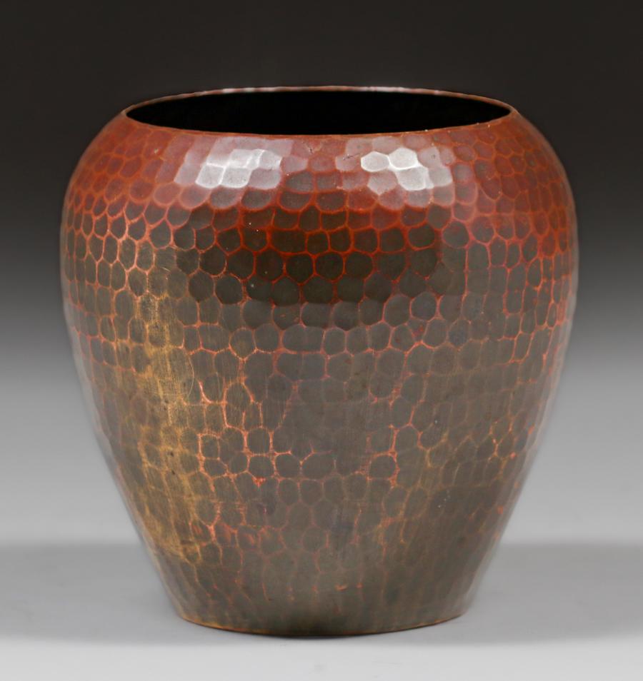 Roycroft Hammered Copper Bulbous Vase c1920s (1 of 5)