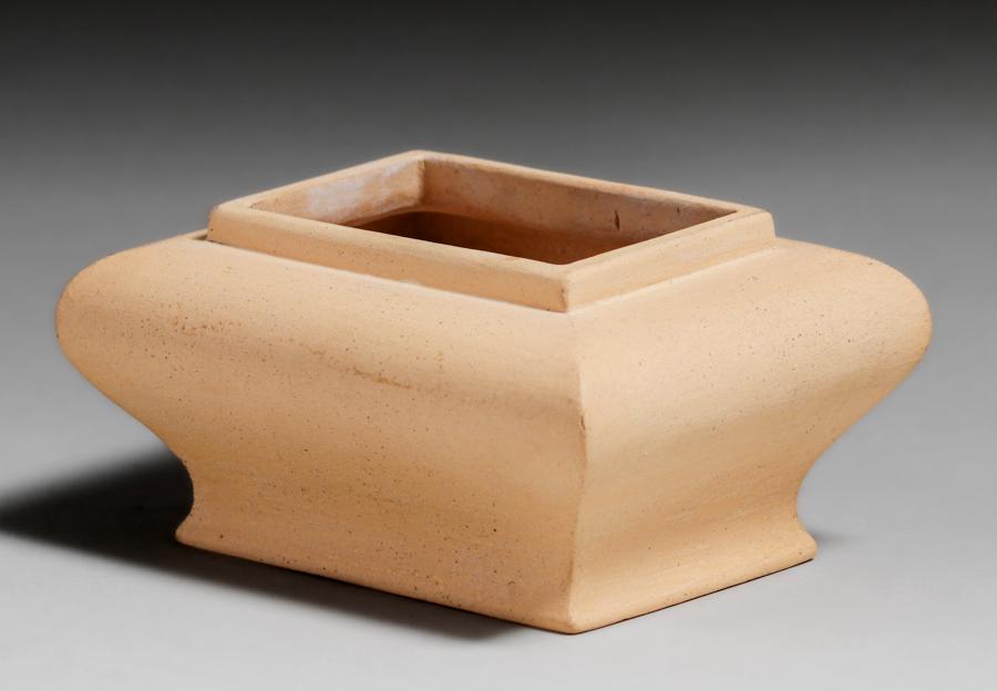 Teco Pottery Unglazed Square Vase c1910 (1 of 4)