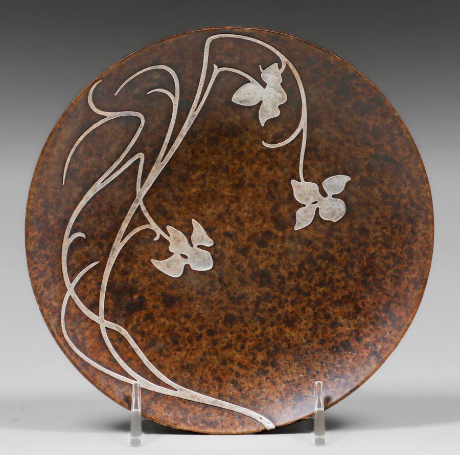 Heintz #524Sterling on Bronze Floral Overlay Card Tray c1915 (1 of 4)