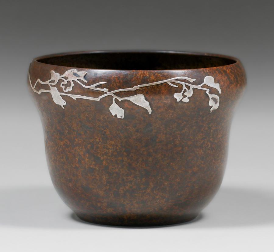 Heintz #3760 Sterling on Bronze Vase c1915 (1 of 4)