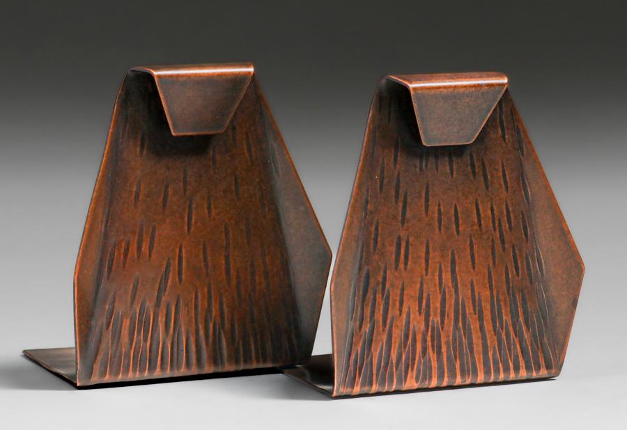 Roycroft Hammered Copper Art Deco Bookends c1920s (1 of 4)