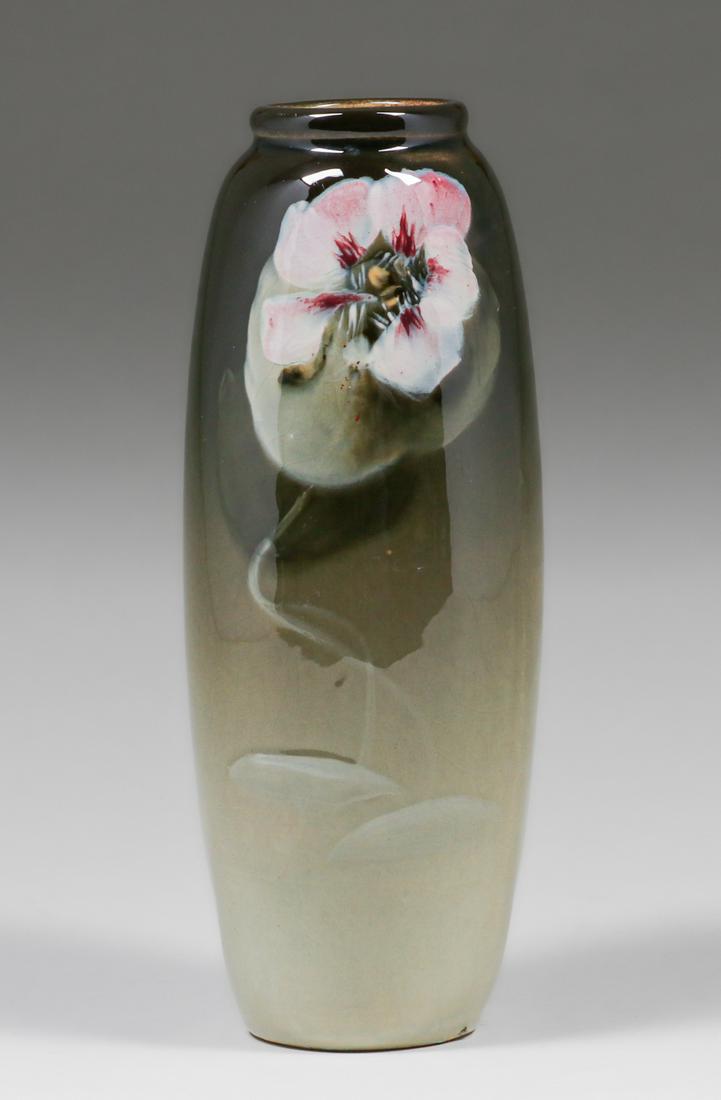 Weller Eocean Pink Nasturium Vase c1900 (1 of 4)