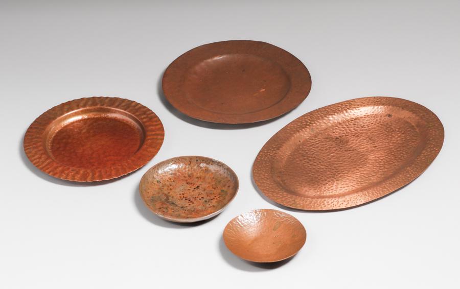Arts & Crafts Hammered Copper 5pc Lot (1 of 5)