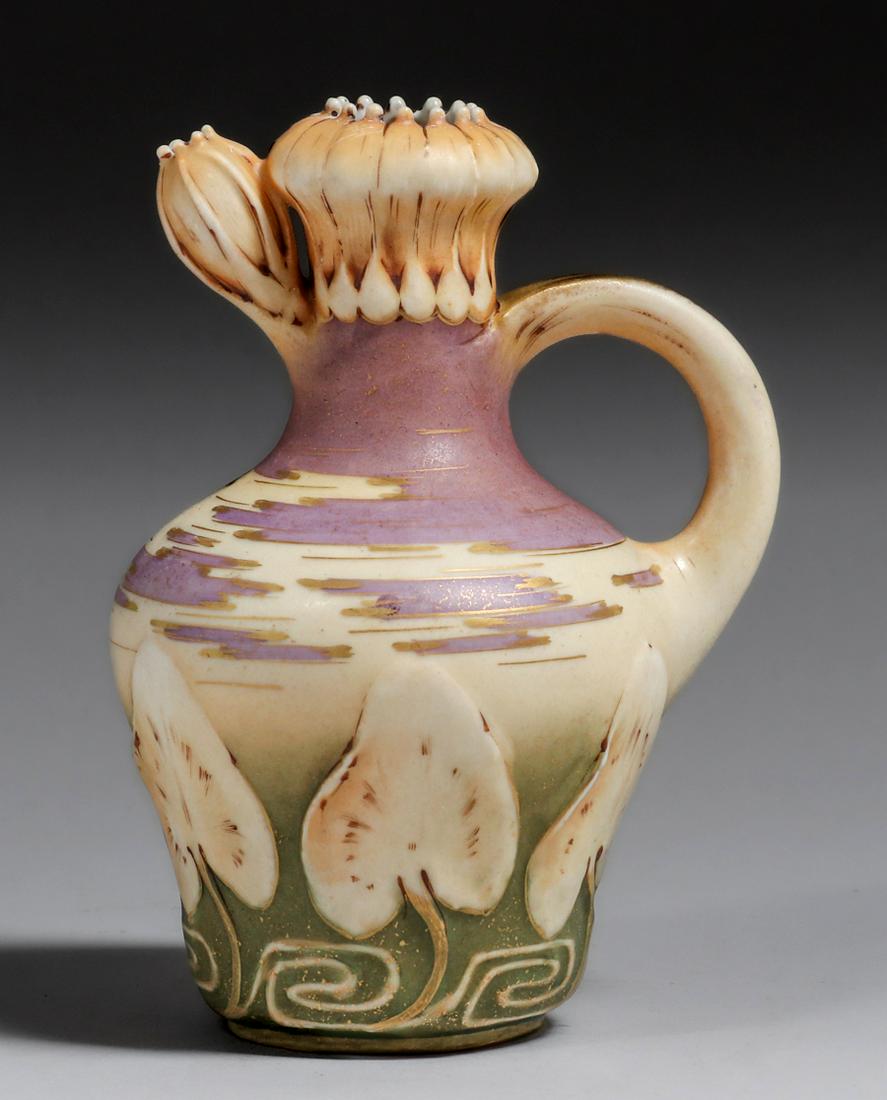Amphora Pottery Lily Pad Decorated Pitcher c1900 (1 of 6)