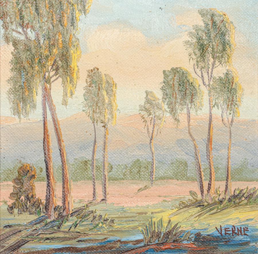 Verne of Laguna Beach, CA Eucalyptus Painting c1950s (1 of 5)