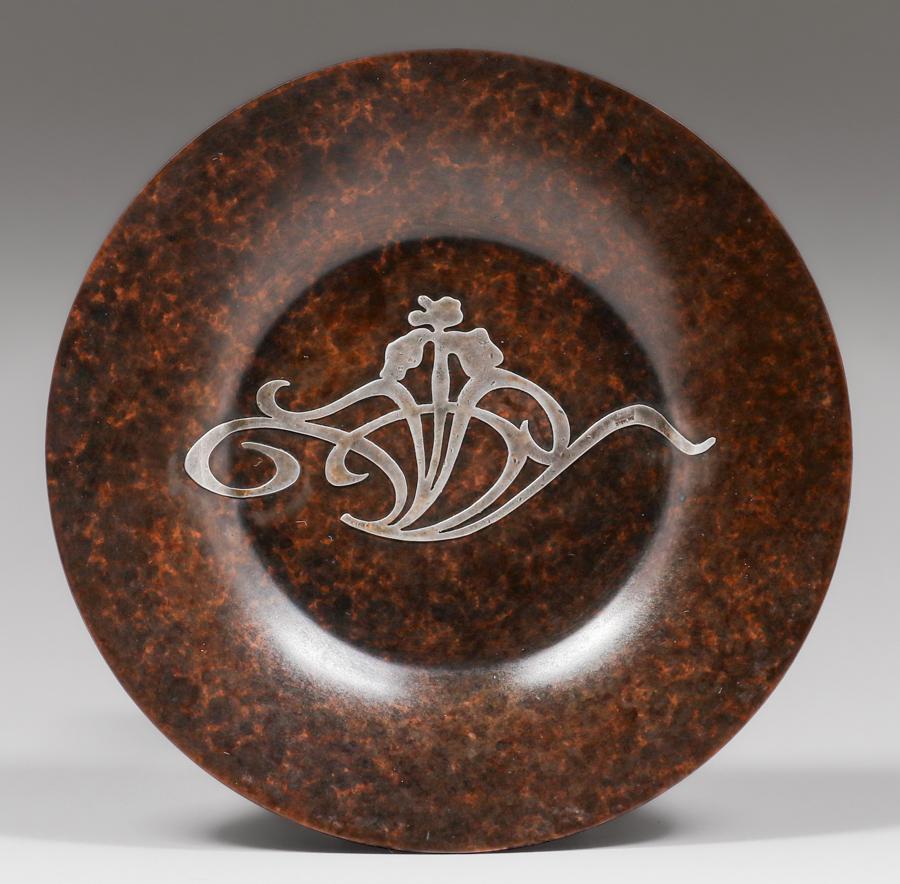 Early Heintz Sterling on Bronze Floral Card Tray c1910 (1 of 3)