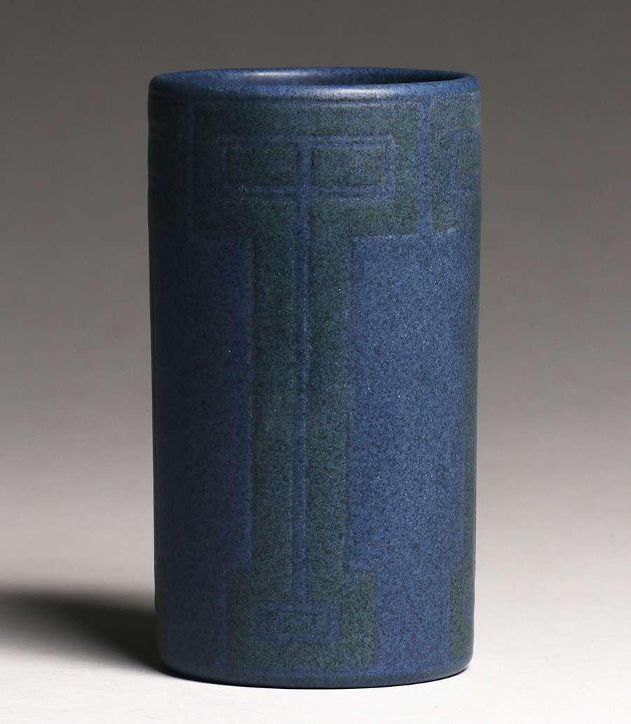 Marblehead Pottery Vase Conventionalized Trees c1908-1920 (1 of 3)