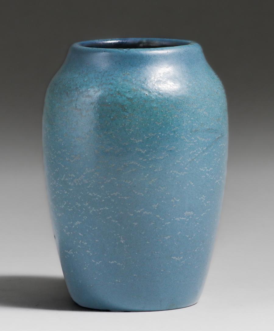 Hampshire Pottery Matte Blue Vase c1910 (1 of 4)
