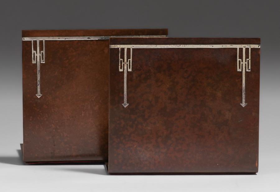 Heintz #7164 Sterling on Bronze Bookends c1915 (1 of 4)