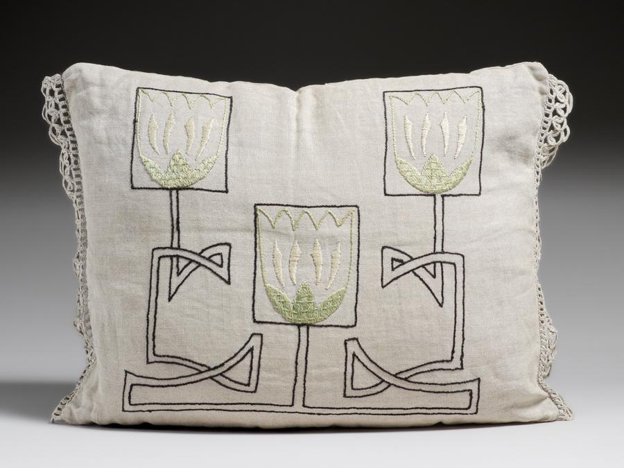Arts & Crafts Embroidered Pillow c1910: Arts & Crafts Embroidered Pillow c1910. Excellent condition. 18.5w x 13h. Spend $5000 or more at this auction and all of your SHIPPING IS FREE within the lower 48 states. SHIPPING We box and ship ours