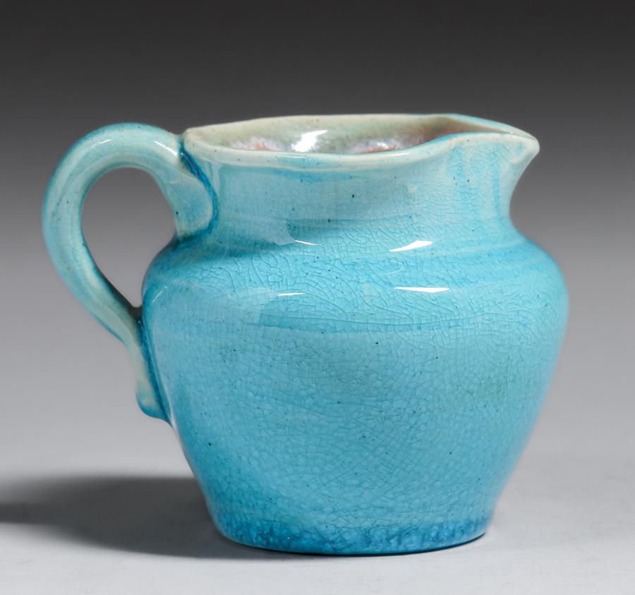 Pisgah Forest Arden, NC Turquoise Blue Pitcher c1930s (1 of 5)