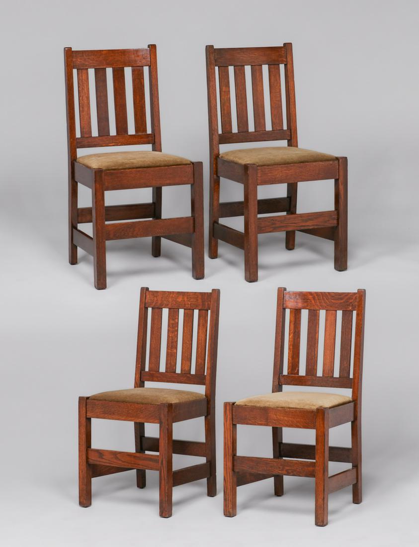 Set of 4 Grand Rapids Dining Chairs c1910 (1 of 4)