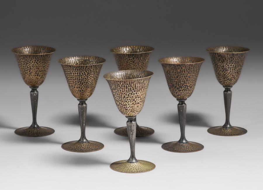 Taber & Tibbits SIlver-Plated Set of 6 Goblets c1910s (1 of 6)
