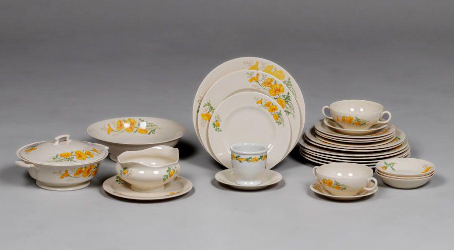 Vintage Syracuse China California Poppy Dinnerware Set 26 Pieces (1 of 5)