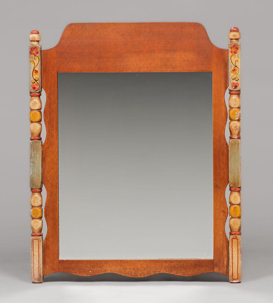 Monterey Furniture Co Los Angeles Hanging Mirror c1930s: Monterey Furniture Co Los Angeles Hanging Mirror c1930s. Unsigned. A few light scuffs to original paint, otherwise excellent condition. 32.5h x 26.5w x 1.5d inches. Spend $5000 or more at this auction