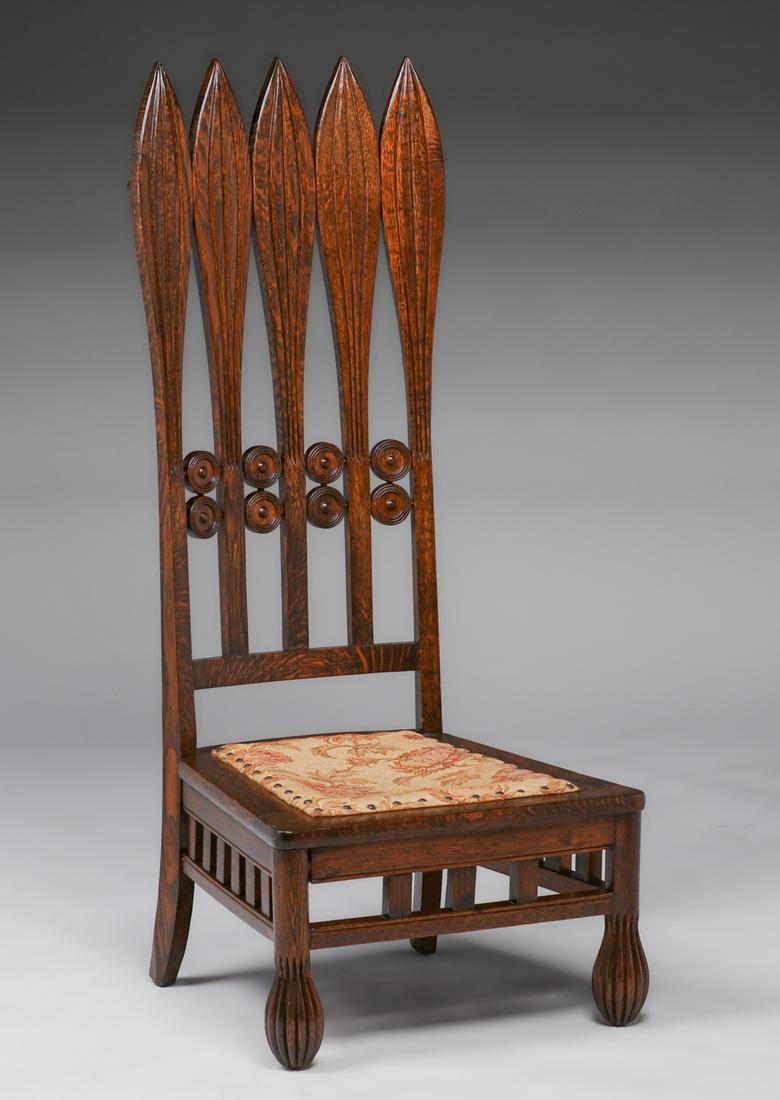 Aethestic Movement Arts & Crafts American Oak Chair c1890s (1 of 7)