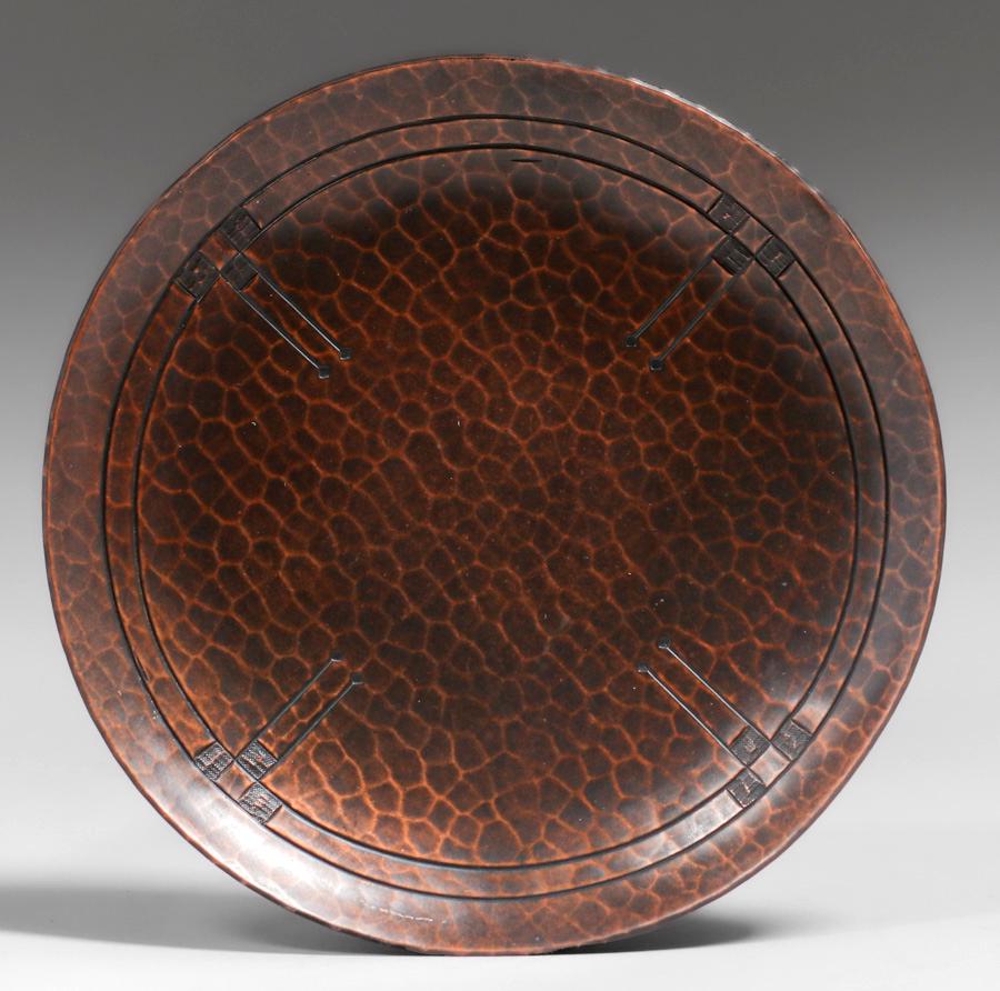 Roycroft Hammered Copper Secessionist Hammered Copper Card Tray c1915 (1 of 4)