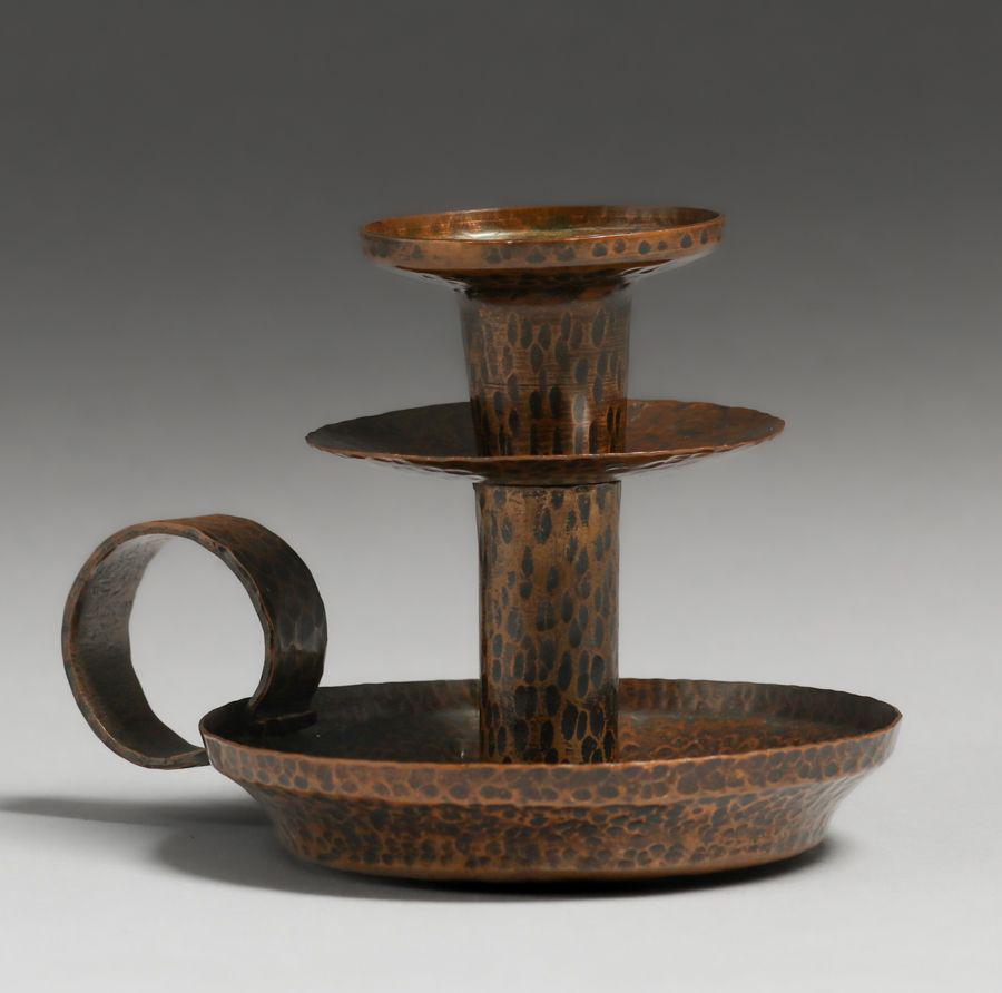 Benedict Studios Hammered Copper Candlestick c1910s (1 of 4)