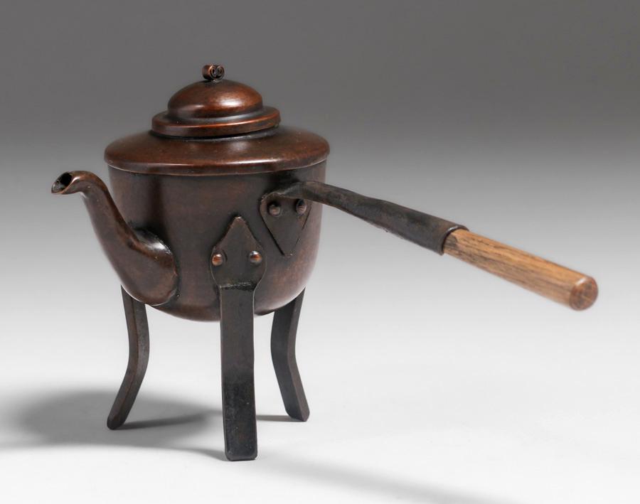 Arts & Crafts Period Miniature Copper & Iron Tea Pot c1910 (1 of 6)