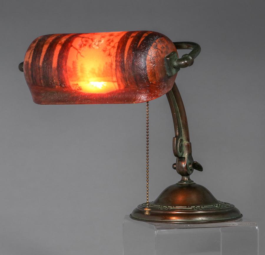 Handel #6577 Reverse-Painted Scenic Desk Lamp c1910 (1 of 9)