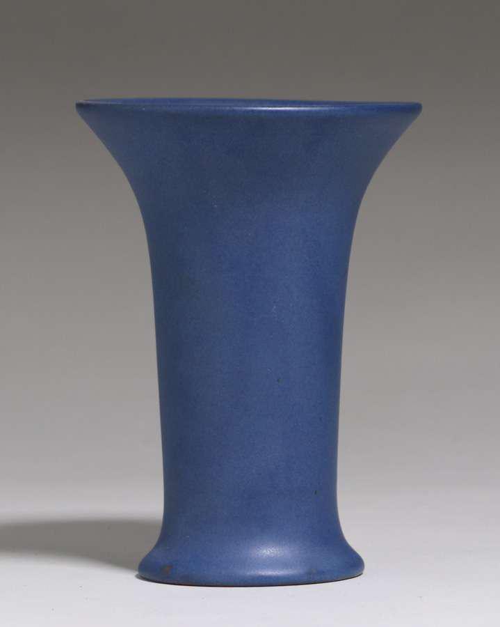 California Faience Matte Blue Flared Vase c1915-1920 (1 of 3)