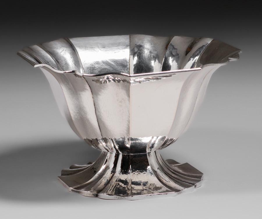 Arts & Crafts Hand-Hammered Silver Flared Vase c1910s (1 of 4)